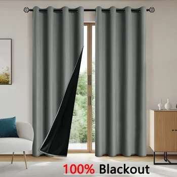 100% Blackout Curtains with Grommets – Total Privacy Window Drapes for Bedroom & Living Room 1