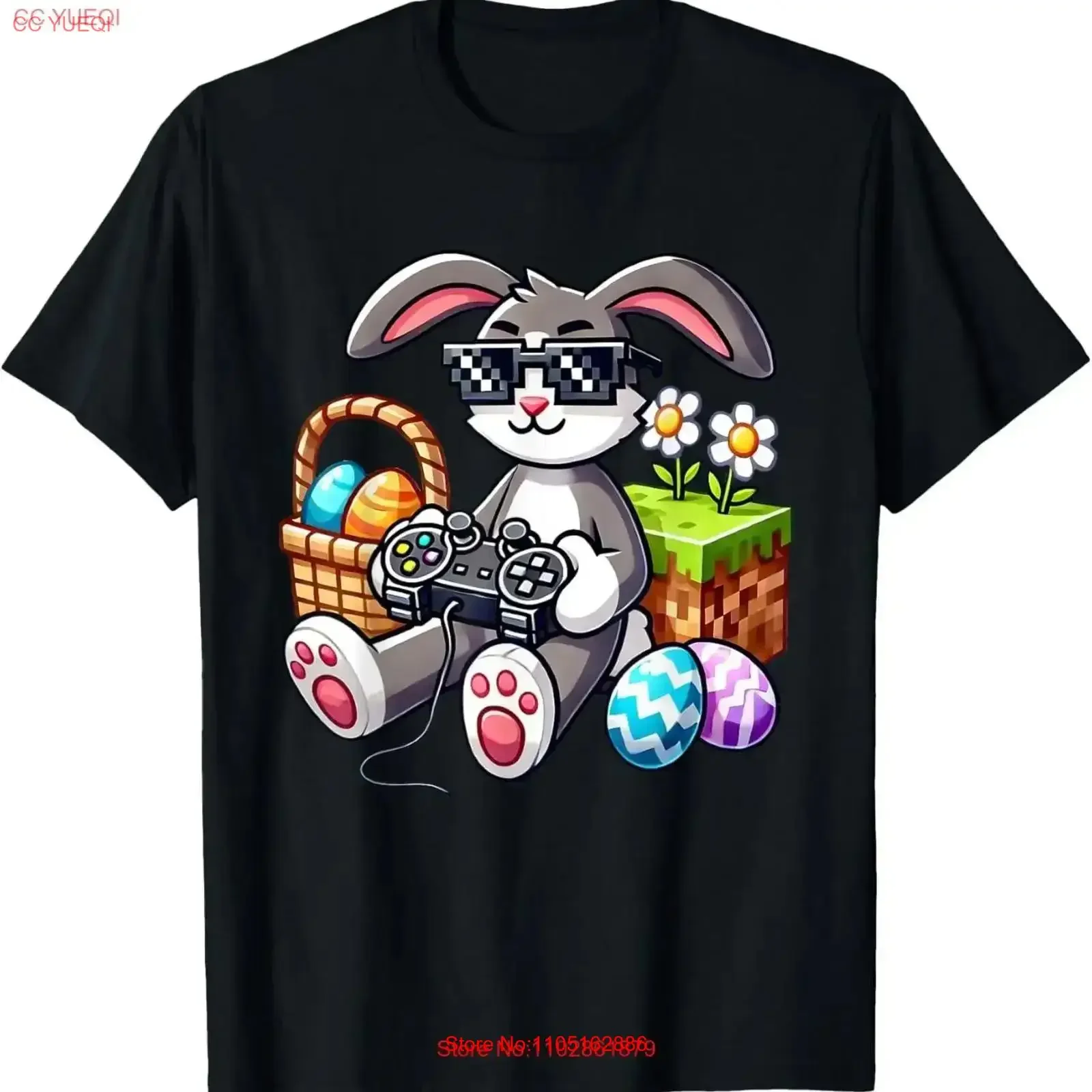 Boys Happy Easter Day Bunny Egg Video Game Kids Mens Gamer T Shirt vintage Washed Casual Slightly Stretched designer clothes