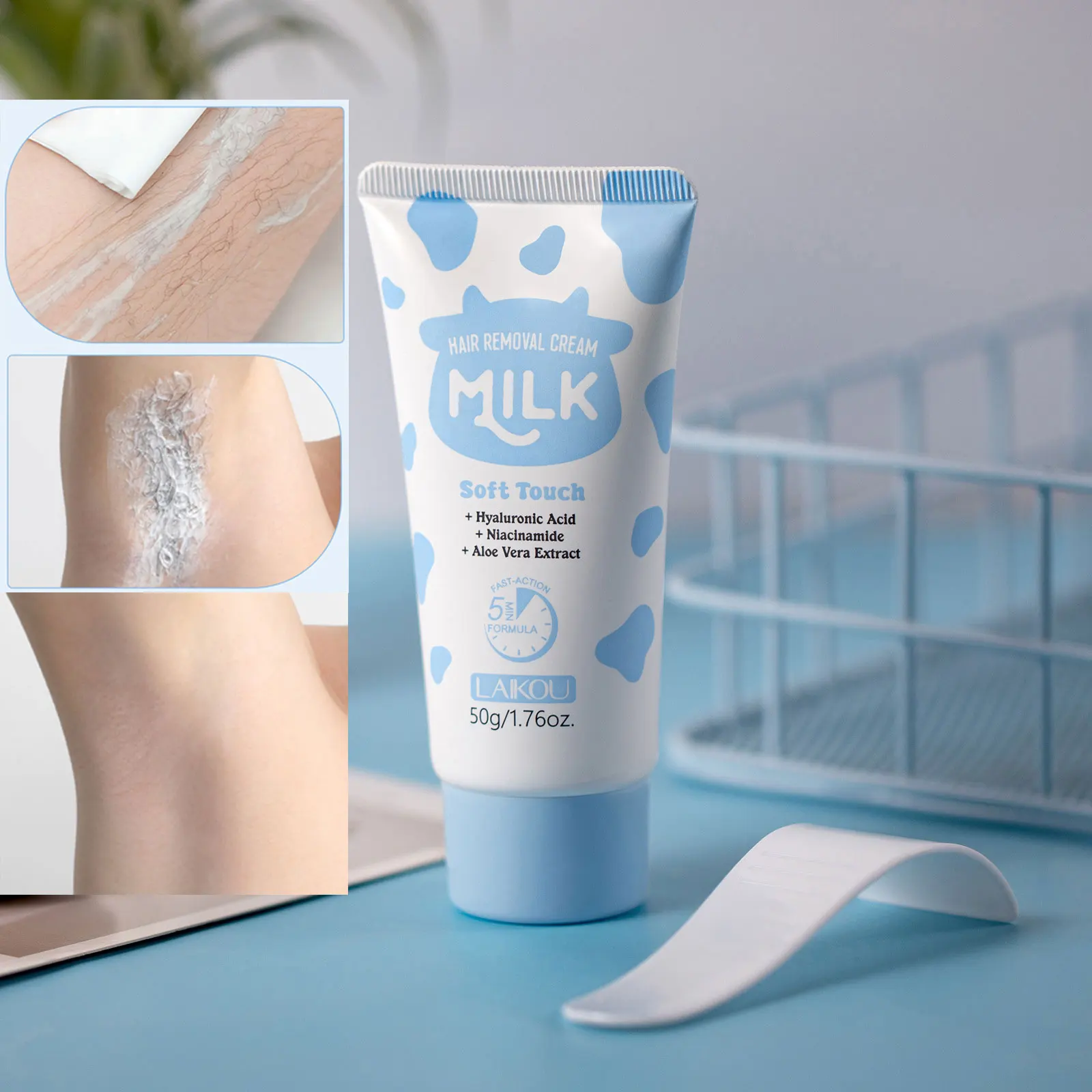 

LAIKOU Milk Hair Removal Cream Gentle Depilatory Smooth Skin Treatment for Facial and Body Even Tone