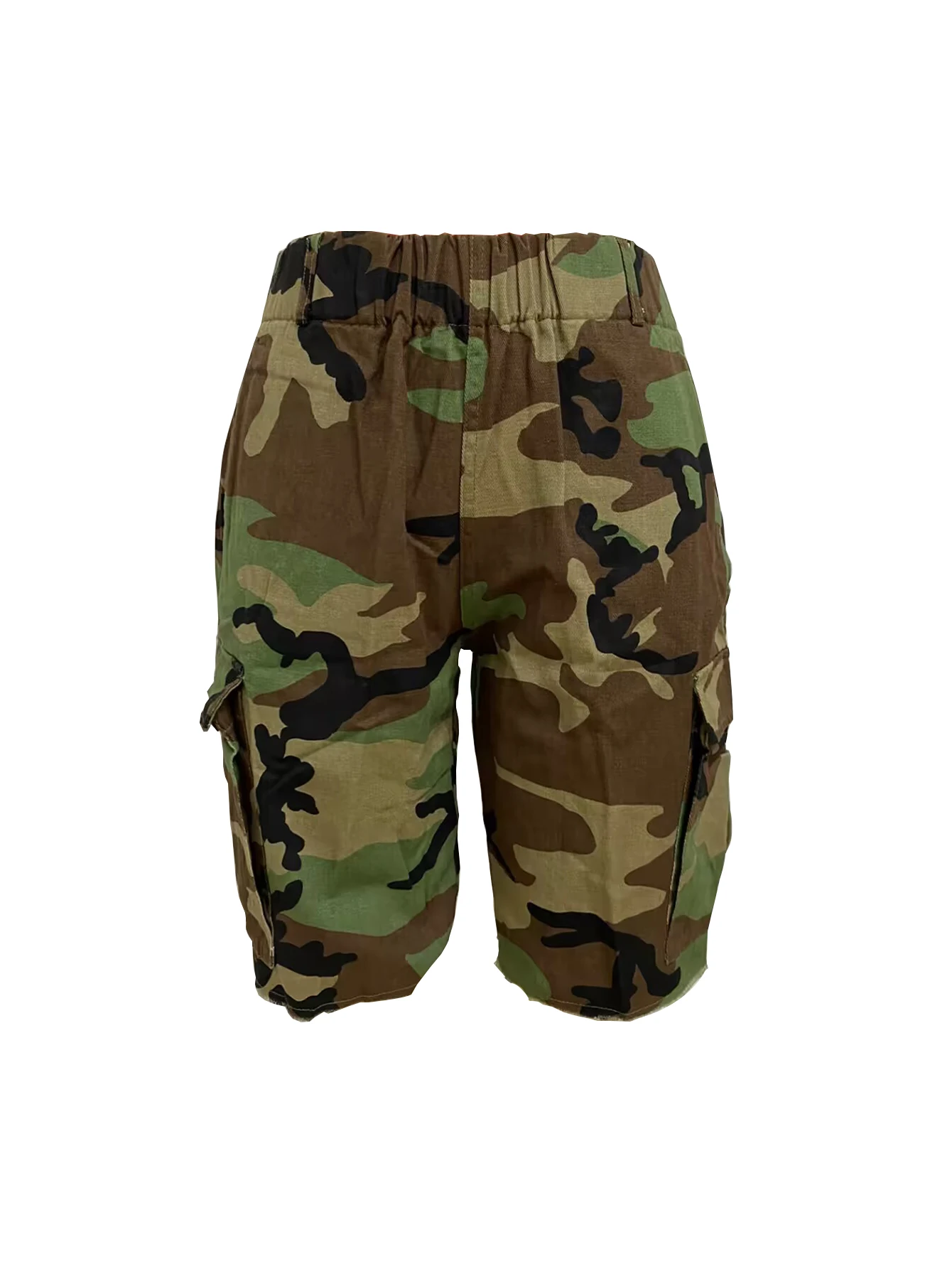 1338 neues Produkt Gummi Taille gedruckt Camo Multi Pocket Casual Damen Shorts
