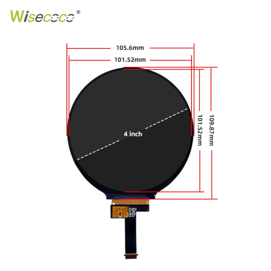 Imagem -04 - Polegada Round Display Lcd 720*720 Circular Tft Ips Painel de Casa Inteligente Módulo Wisecoco Tela Alto Brilho Mipi Controlador Placa 4