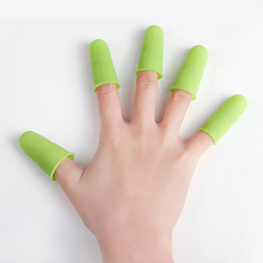 12 قطعة من غطاء إصبع السيليكون القابل لإعادة الاستخدام ومضاد للحرق ومقاوم للخدش لورشة المطبخ باللون الأخضر والأزرق لكل منهما #2