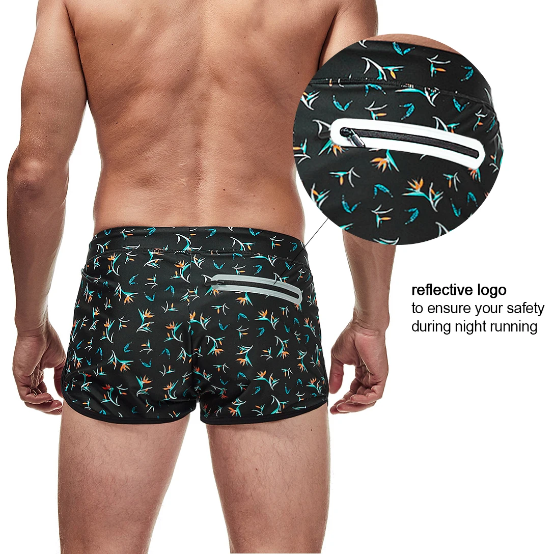 AIMPACT Mens Board Shorts Swim Trunks 3 inch Running Short Shorts with Lining Linner Hawaii Green Camo Surf Beach AM2815