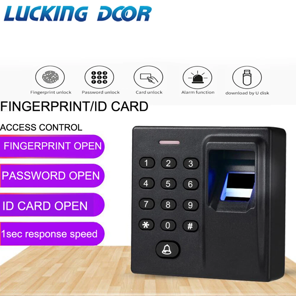 

Mini Biometric Fingerprint Access Control Standalone Door Controller Keypad Finger and RFID Card Door Entry Lock D1-j