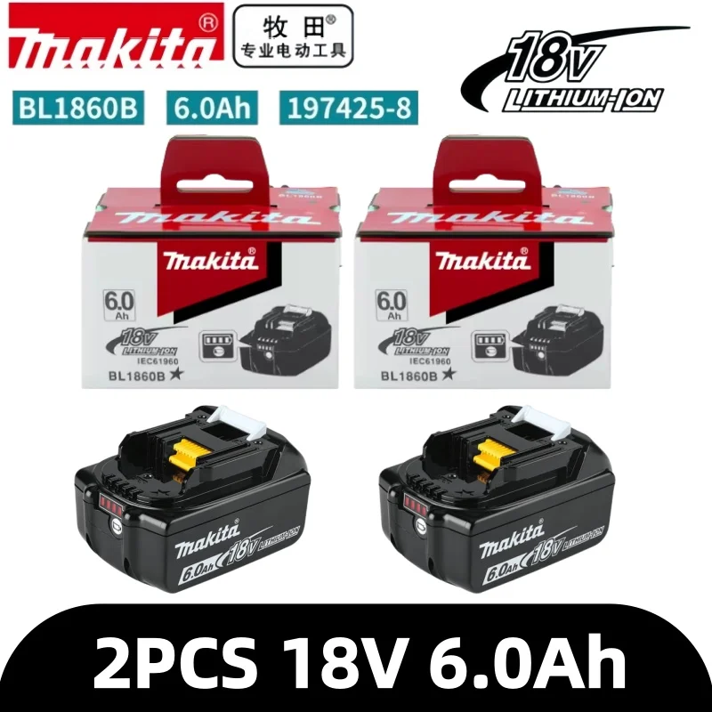2026 Nieuwe Makita 6Ah voor Makita 18V Elektrische gereedschapsbatterij BL1840 BL1830B BL1850B BL1850 BL1860 BL1815 Vervangende Lithium Batterij