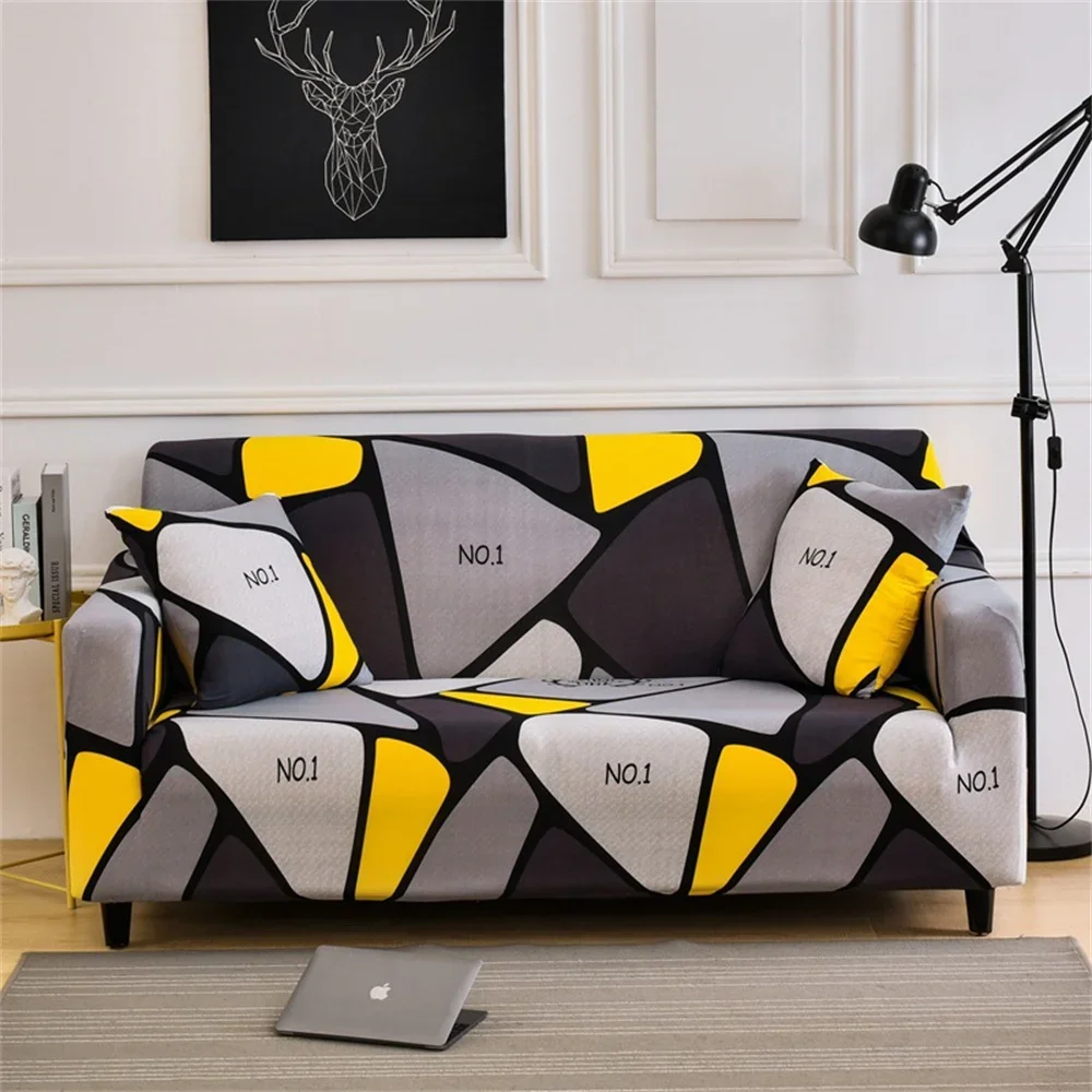 Geometry Sofa Cover Plant Elastic Full Cover 3 Seater Sofa Covers Home Adjustable Elastic Sofa Covers Extendable Cover For Sofas