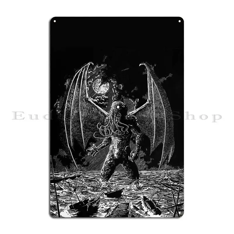 Cthulu Smallchangerain Metal Sign Design Print Plaques Cinema Designing Tin Sign Poster