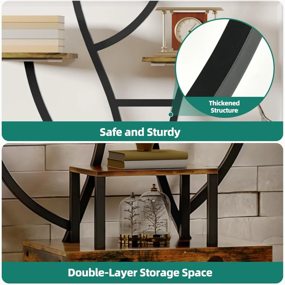 Elegante estantería esquinera iluminada por LED inspirada en árboles de 8 niveles