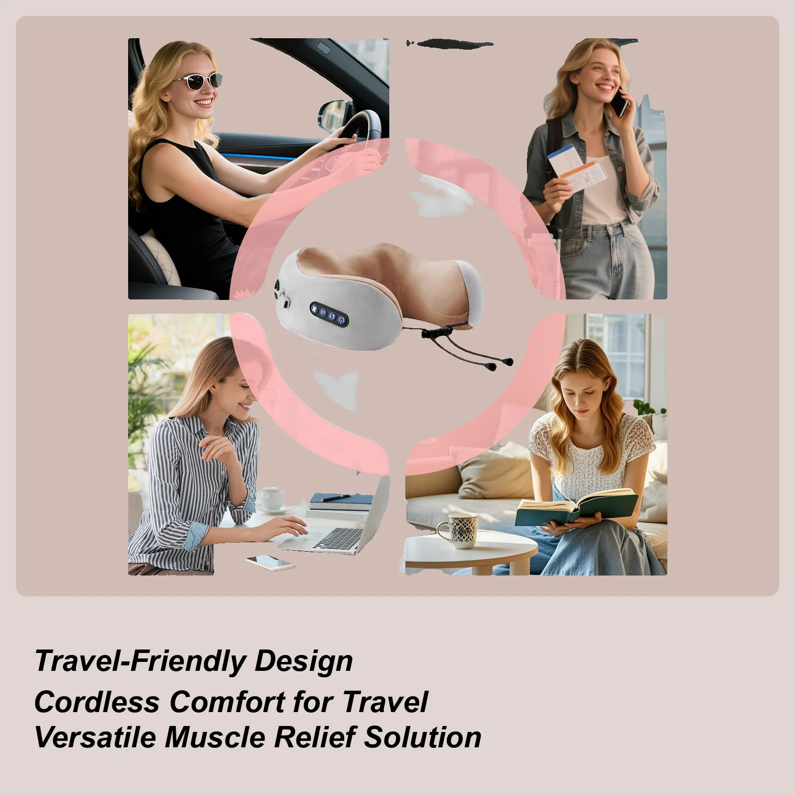 

Neck Massager 3-Intensity U Shape Pillow Adjustable Cervical Neck Massager For Men Women Mother Travel Home Office Car Work Gym