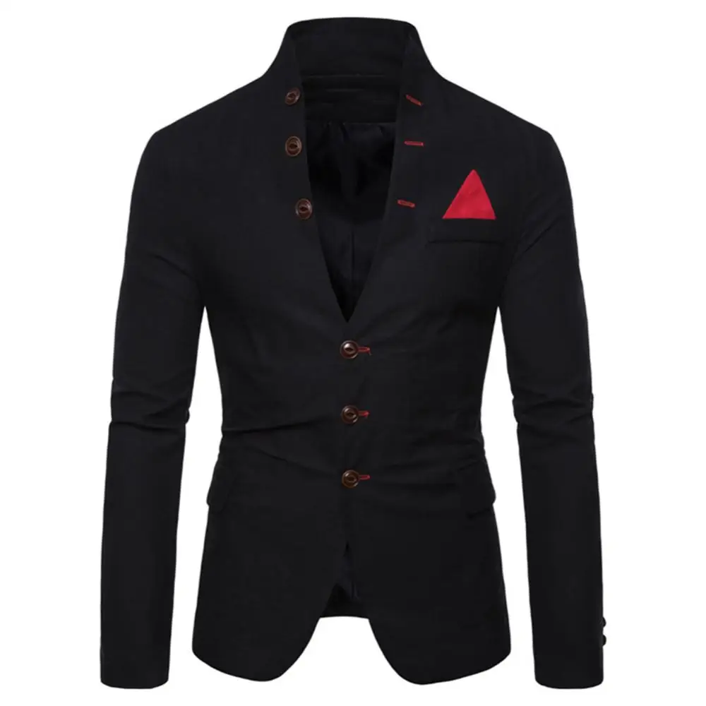 Men Sl-im Fits Social Blazer Spring Autumn Fashion Solid Wedding Dress Jacket Men Casual Business Male Suit Jacket Blazer Gentle