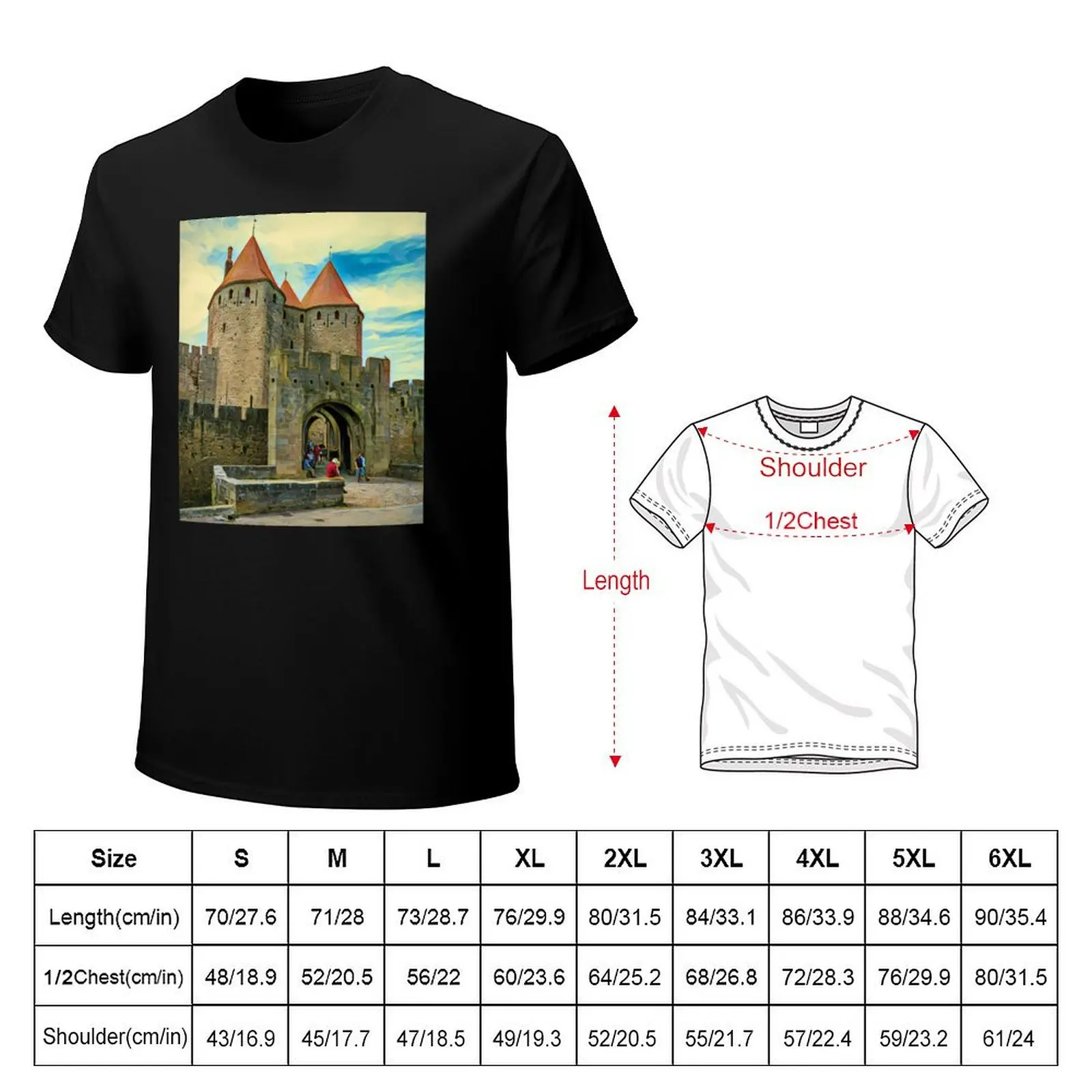LA Cite , CARCASSONNE , France T-Shirt Casual Streetwear Short Sleeve Tee