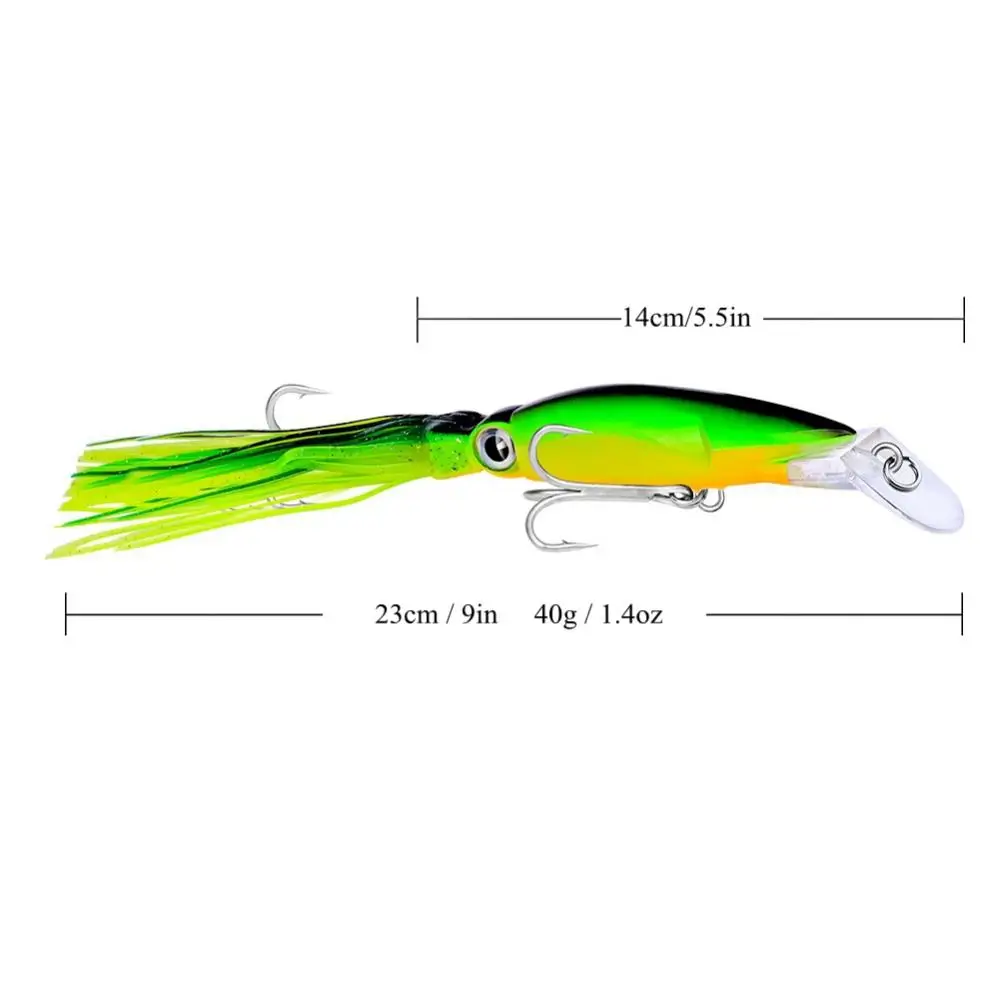 

4pcs/lot Colors Mixed 14cm 40g Fishing Lures Simulation Octopus Squid Beard Minnow Artificial Bait