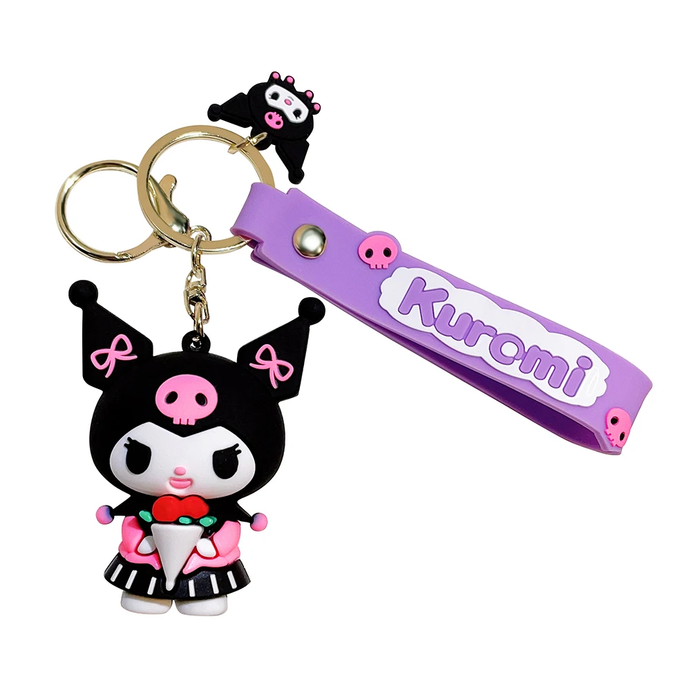 Sanrio Hello Kitty Keychain Cute Cartoon Melody Kuromi Cinnamoroll Doll Pendant Decoration Keyring Jewelry Girl&Child Gifts Toy