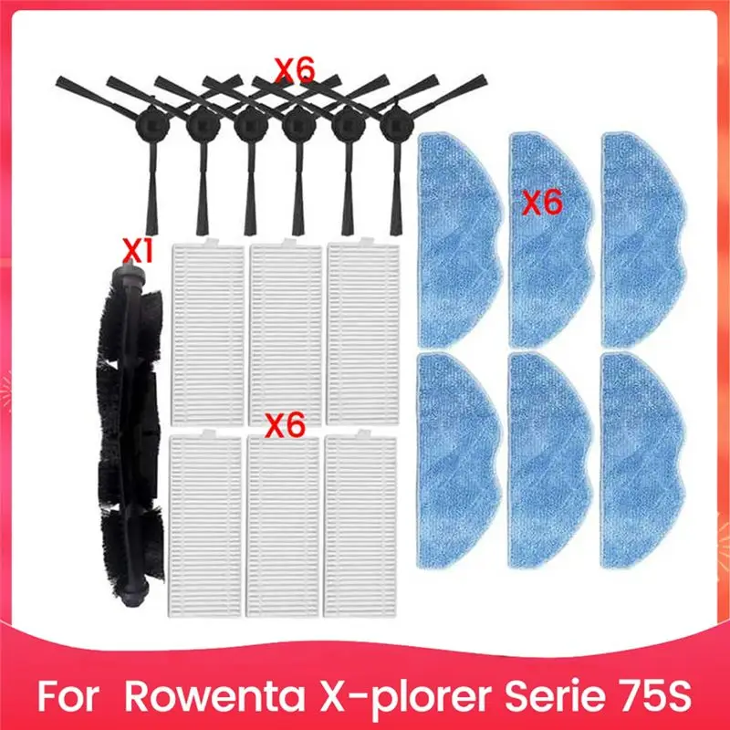 AB02 19PCS Filter And Brush Kit For Rowenta X Plorer Serie 75S Vacuum Cleaner Accessories Replacement