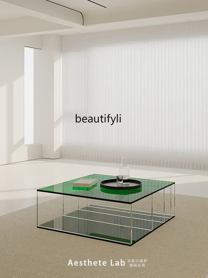 z.561lAcrylic Square Minimalist Modern Simple Coffee Table Living Room Home Small Apartment Non-Glass