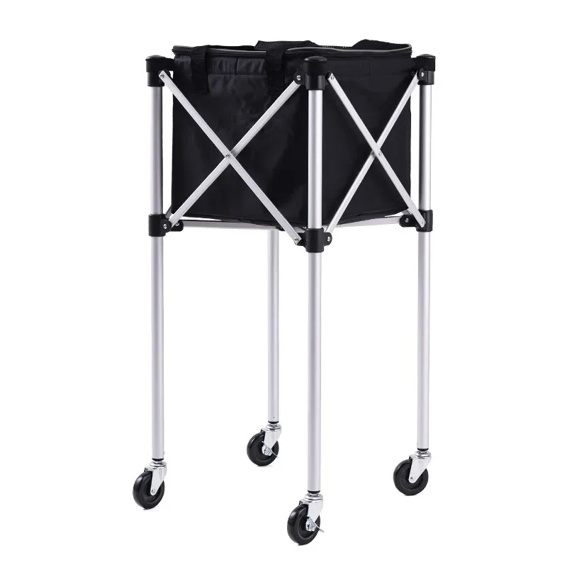 Portable tennis ball cart, cart with wheels, ball basket