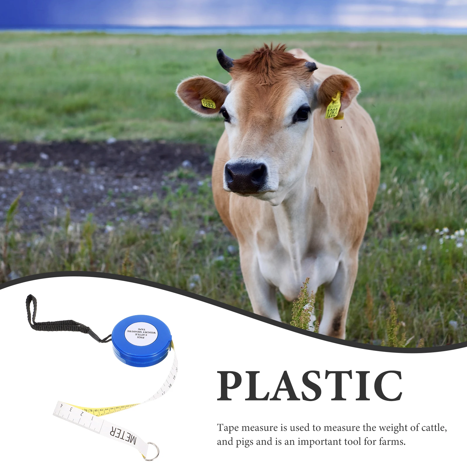 

2.5 Meter Animal Measuring Tape High Precision Portable Cow Pig Goat Girth Measurement Tool for Livestock Management