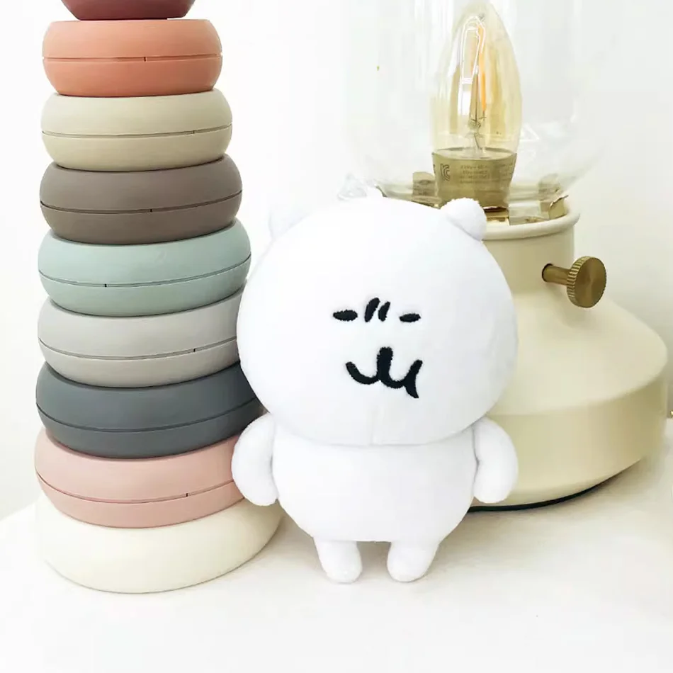 LLavero de peluche de oso autodocupado, adorno colgante, muñeca de dibujos animados Kawaii para bolsos, mochila, llaves de coche, muñeca de regalo divertida