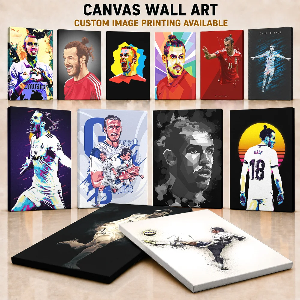 Gareth Bale Football Player Framed Canvas Print Posters Personalized Photo Wall Art For Sports Room Or Man Cave Collector Gift