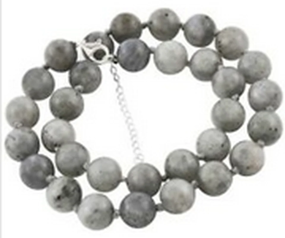 LABRADORITE BEAD Necklace LARGE 8-12 mm with 925 Silver extender 18+ Inch