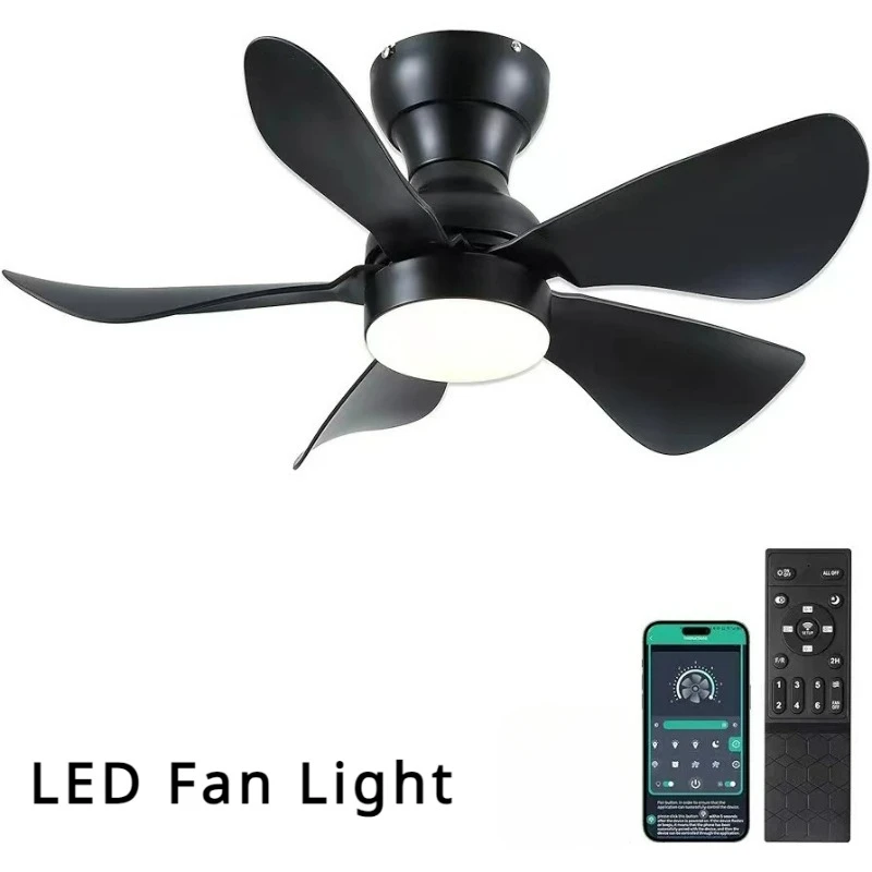 

LED Ceiling Fan Light with Remote Control Variable Frequency Three Color Dimming Fan Light Decoration Living Room and Bedroom