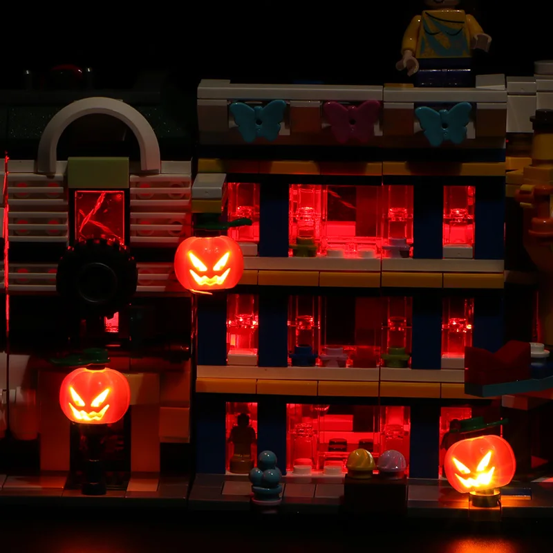 

7PCS Pumpkin Lamp Warm Color Halloween Decorate Light 20693 Building Block Garden House Toy Accessories brick LED Set