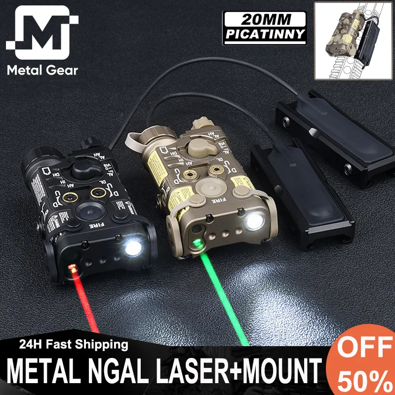 

Wadsn Full-Metal NGAL Wadsn Hunting Laser Red Green Blue Dot Laser LED White Light Outdoor Scout Flashlight Switch Fixed Mount