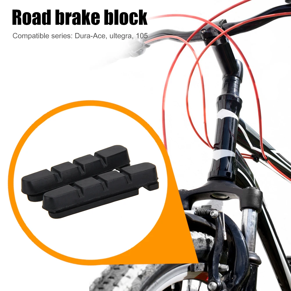 4pcs Road Bike Brake Pads Brake Shoes Rubber Blocks Replacement for Shimano BR Shoe Holder Cycle Brake Hoof Part