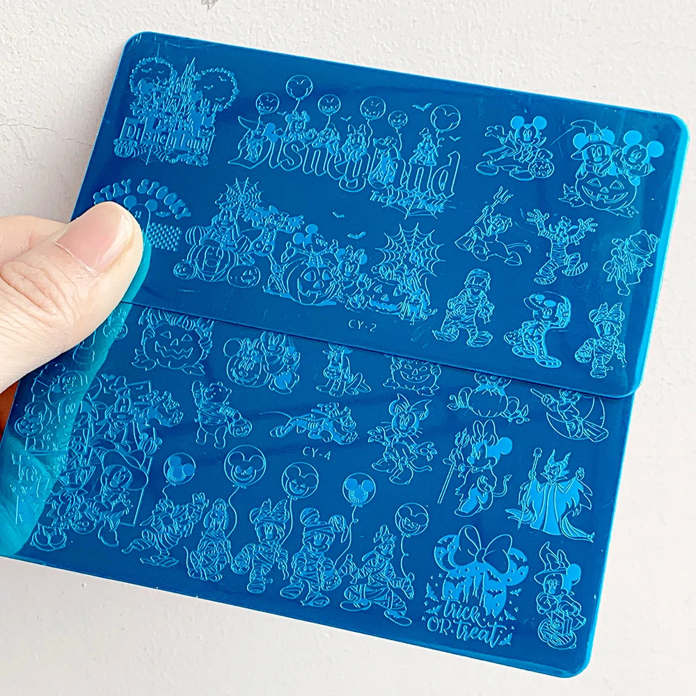 12x14,5 cm Cartoon Mickey Design Nail art Stempelplatten Edelstahl Mickey Nail art Vorlage DIY Mickey Maniküre Werkzeug &*&