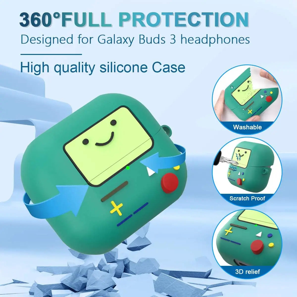 for Samsung Galaxy Buds 3Pro 3D Cute Cartoon Case Soft Silicone Protective Case Cover for Galaxy Buds3 with Keychain&Cleaner Kit