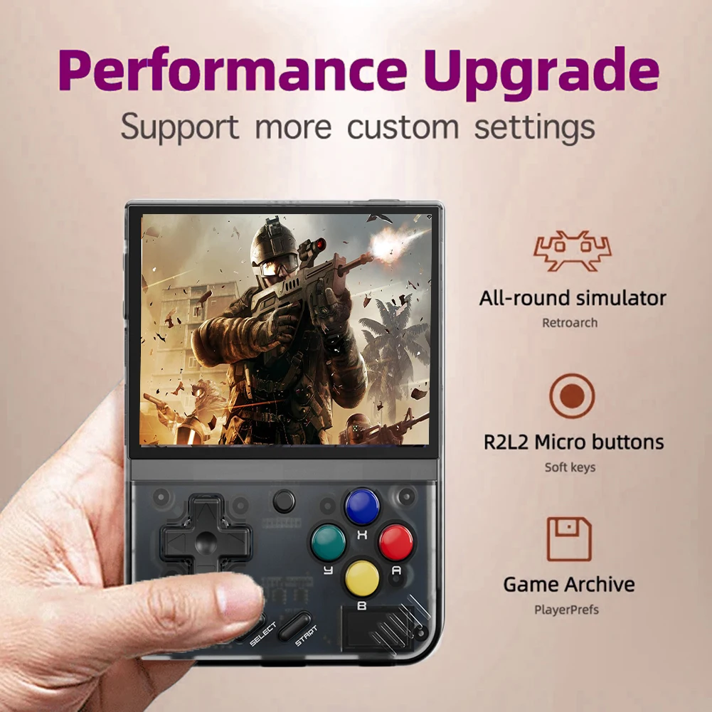 

Mini PLUS Portable Retro Handheld Video Game Console Linux System Classic Gaming Emulator 3.5 Inch IPS HD Screen Games Gifts