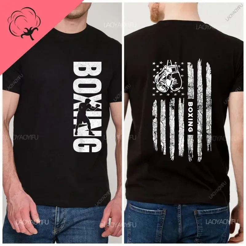 

Boxing Heartbeat Boxer Gift T-shirt Short Sleeve Crew Neck Tracksuit Harajuku Comfy 100% Cotton Top Unisex Streetwear