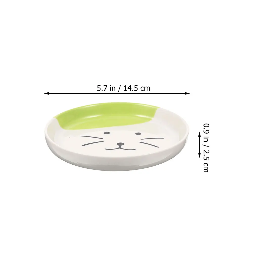 2 قطعة لوحة القط السيراميك لتغذية الحيوانات الأليفة الضحلة حواف مستديرة آمنة الاستخدام اليومي قابل للغسل أثار طبق للقطط وعاء طعام طبق الكلب المنزلية #6