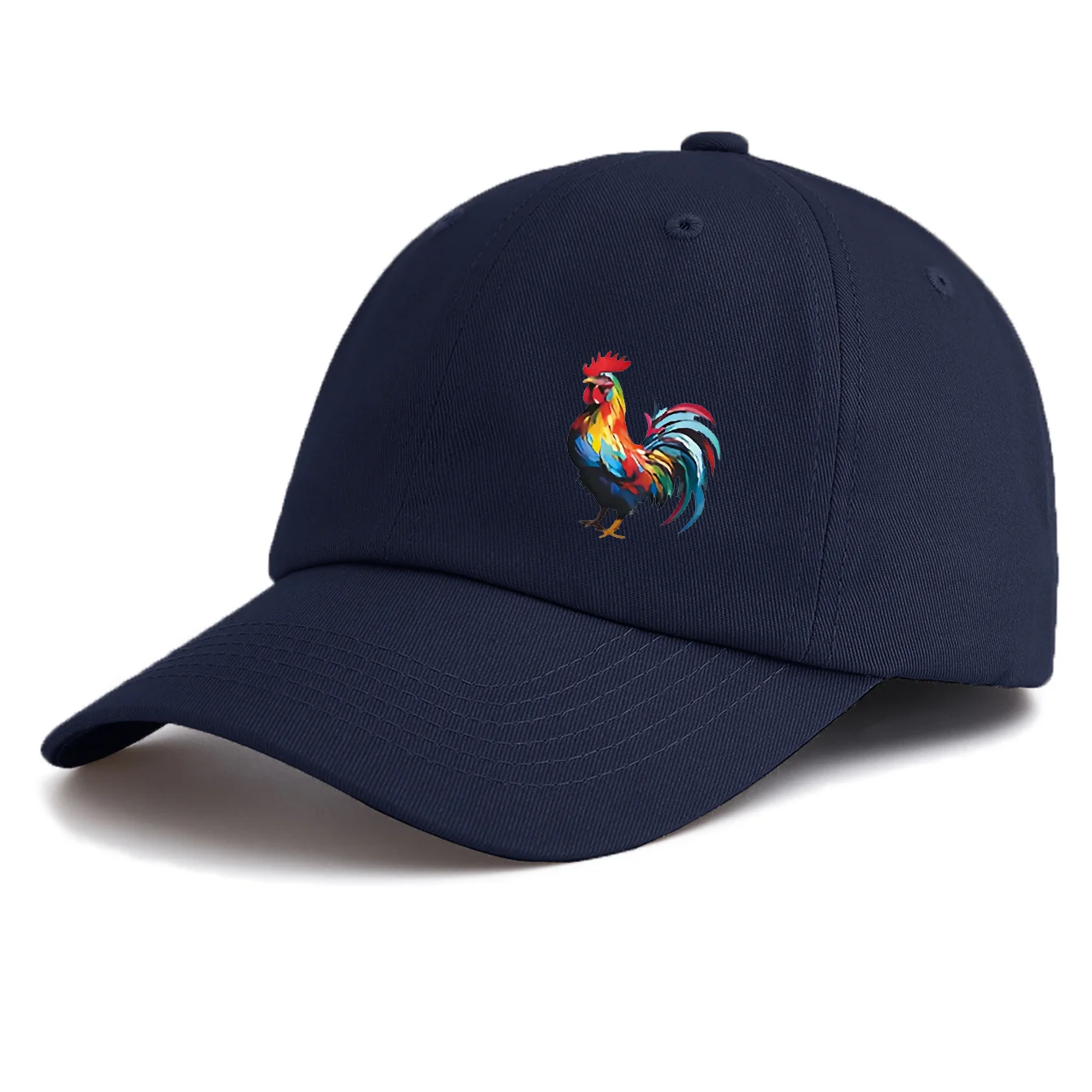 1PS Colorful Rooster Printed Baseball Cap Multi-color Classic Farm Animal Sun Hat Vintage Cock Gorras Beige Dad Hat view 5