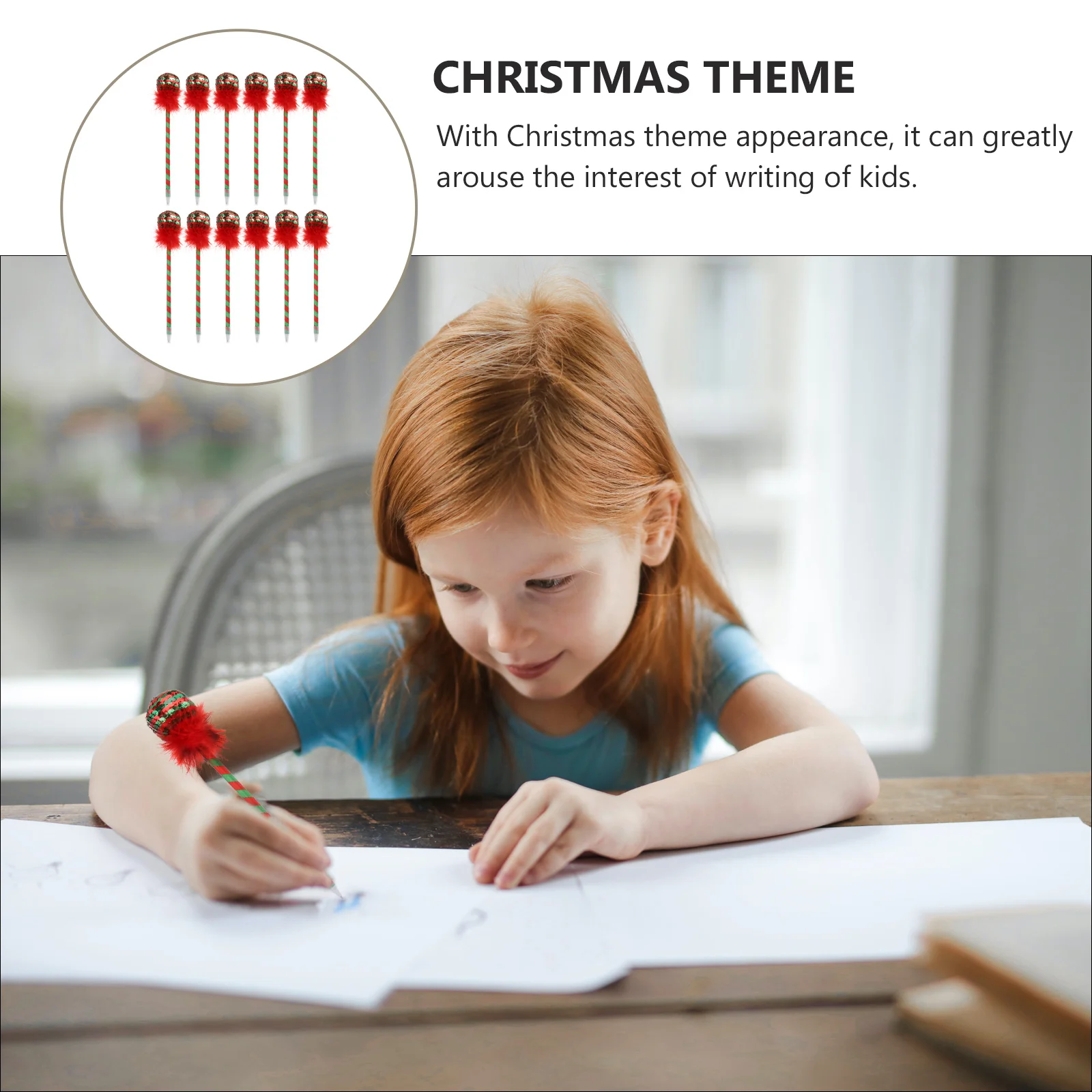 

12 Pcs Ballpoint Pens Cartoon Xmas Theme Plastic Kids Student Office Gifts Writing Gel Ink Party Gift Christmas Present
