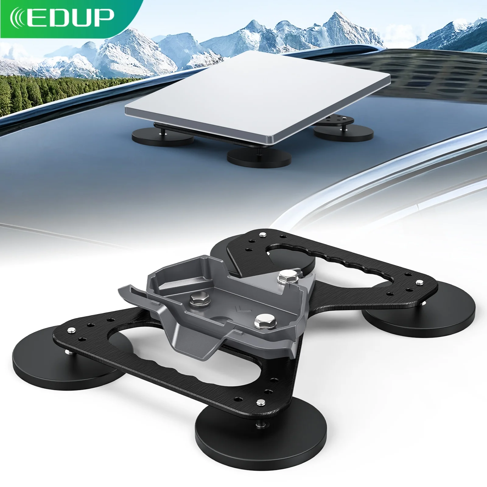 EDUP SK0165 Starlink Mini Magnetic Roof Mount 320LBS Heavy‑Duty Aluminum Bracket No Drill Magnet Base for Car RV Boat