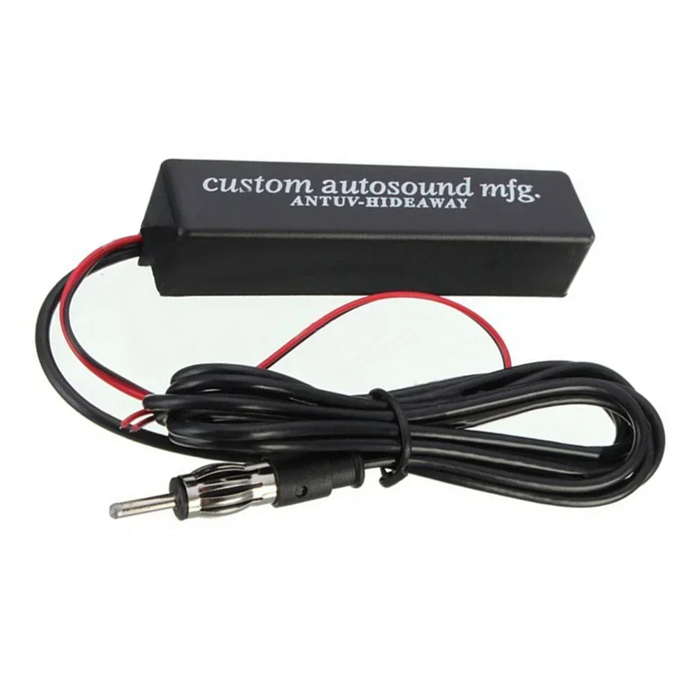 12V Car Radio Antenna Support AM FM Radio Hidden Signal Booster Amplifier Vehicle Aerials Radio Antenna Fast Delivery Black Part