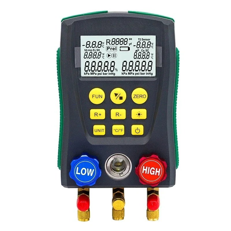 Air conditioner-filled liquid-added pressure gauge, air conditioner-added refrigerant gauge