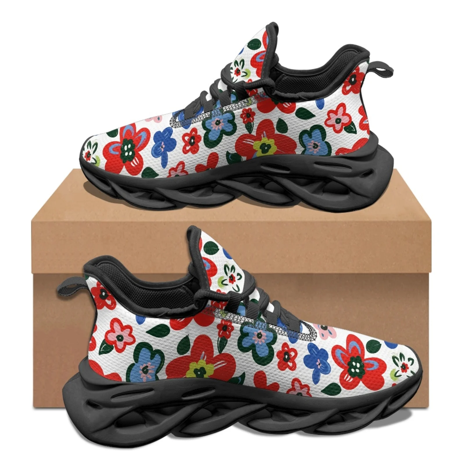 PENSTROLL Breathable Running Blade Sneakers Lightweight Outdoor Sneakers for Casual Wear Mens Flowers