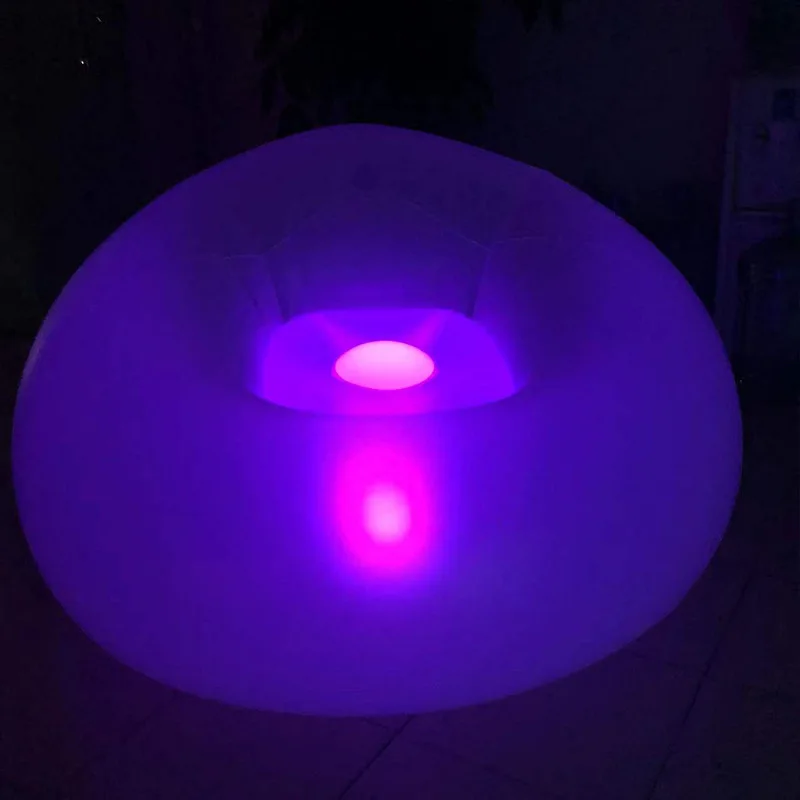 PVC Inflatable Spherical Lazy Sofa LED Remote Control 16 Color Luminous Outdoor Waterproof Sofa