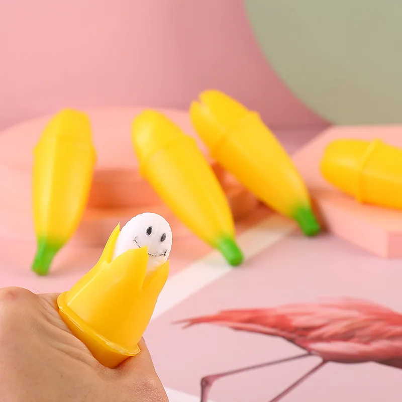 Soft Toy Animal Cute Anti-Stress Ball Decompression Squeeze Banana to Vent Fruit Pinch Toys Abraact Soft Sticky Squishi J108