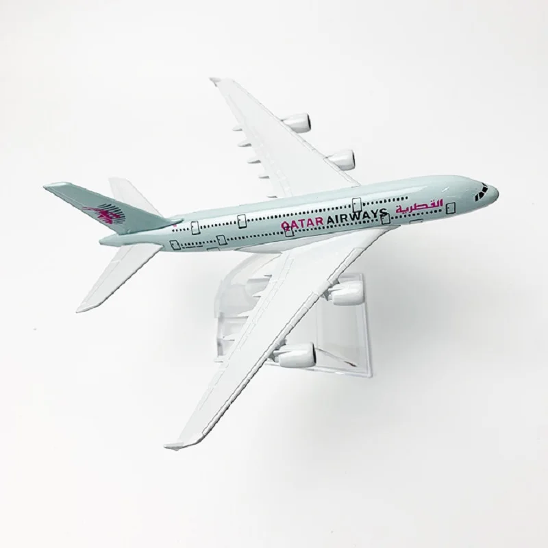 16cm 1/400 Scale Qatar Airways A380 Diecast Metal Airplane Model Kit with Stand for Adult Aviation Souvenir Gift or Plane Toy view 3