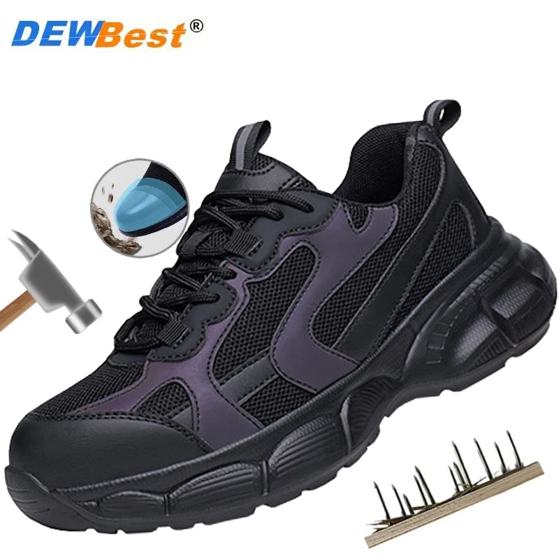 

Men's and women's steel toe anti smashing and anti piercing lightweight soft sole breathable work safety shoes insulated