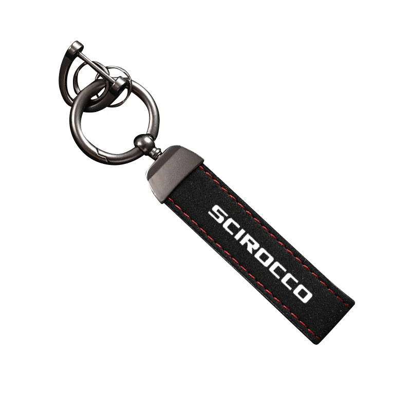 Suede Keychain Sport Key Ring Custom Gift With Logo For SCIROCCO GTI R GTE CTS Llaveros Para Hombre Keyring Accessories