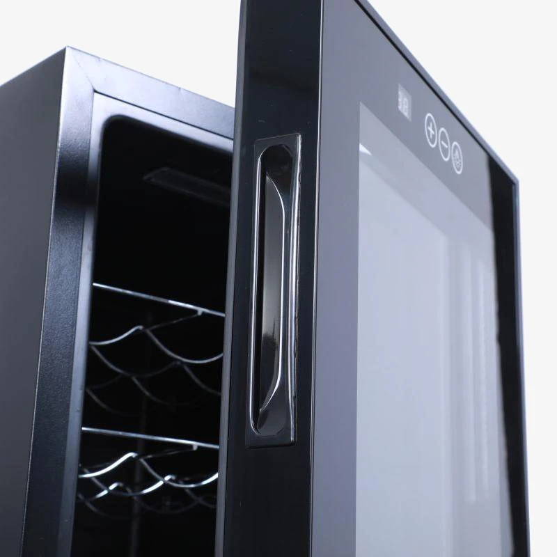 12 Bottle Silent Thermoelectric Wine Cooler Fridge Low Frequency Mini Undercounter Glass Door Electric Free Standing