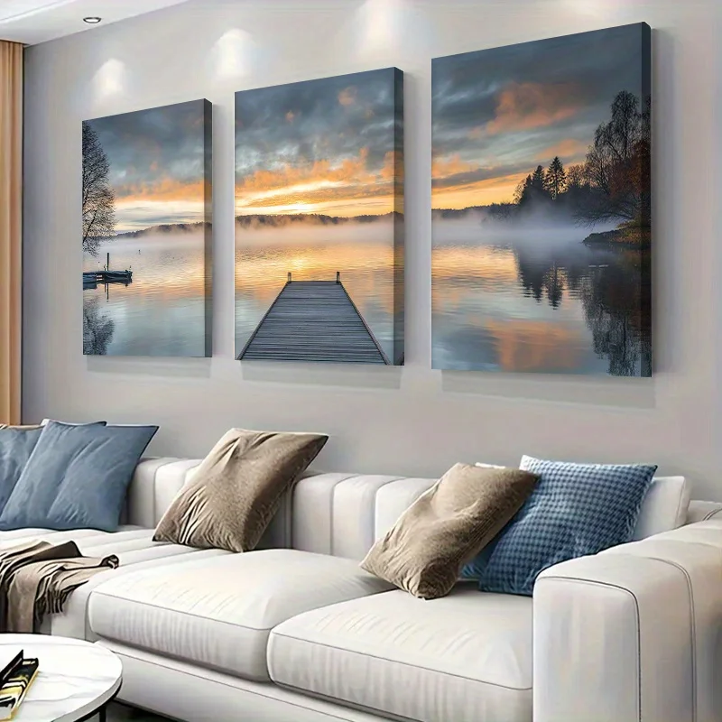Set of 3, Triptych Home Decoration Paintings, 