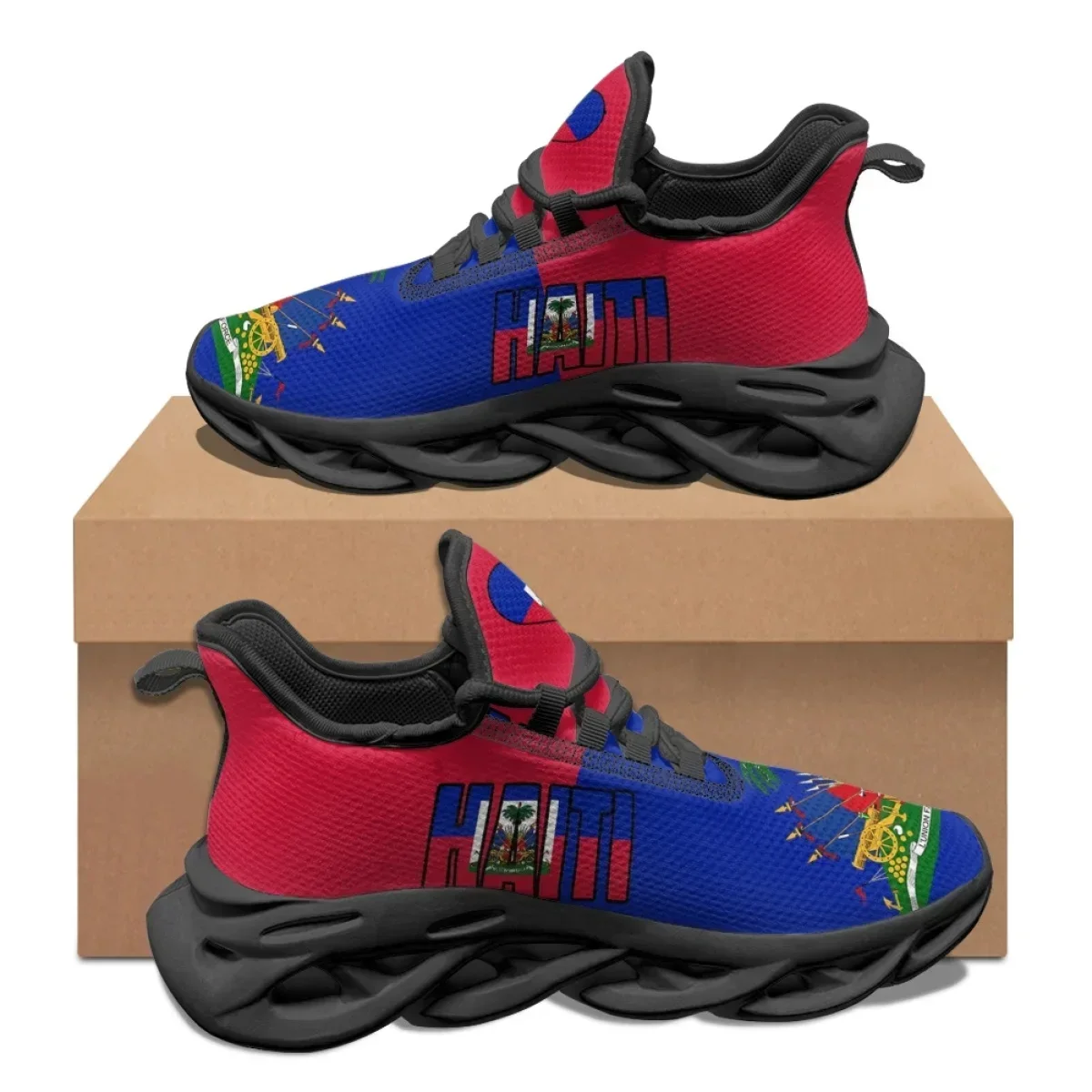 

Haiti National Flag Medal Print Female Men Autumn Winter Tennis Shoes Shock Absorption Lightweight Lace Up Breathable Sneakers