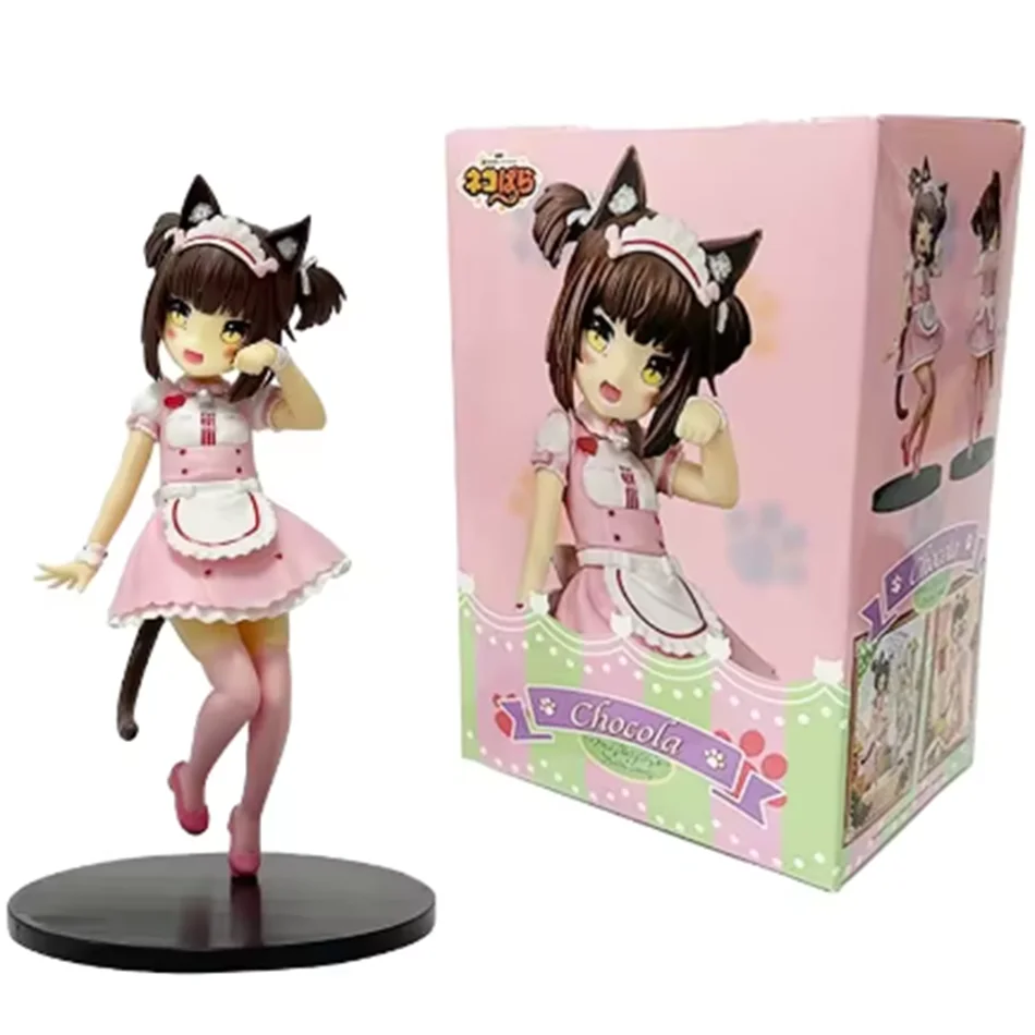 18cm nekopara anime figura kawaii menina chocolate figura de ação bonito empregada baunilha estatueta pvc coleção modelo boneca brinquedos presentes