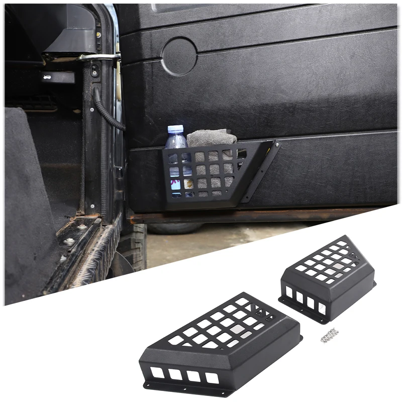 new Aluminum Alloy Car Door Storage Basket Organize Storage Basket For Land Rover Defender 90 110 130 2004-2019 Car Accessories