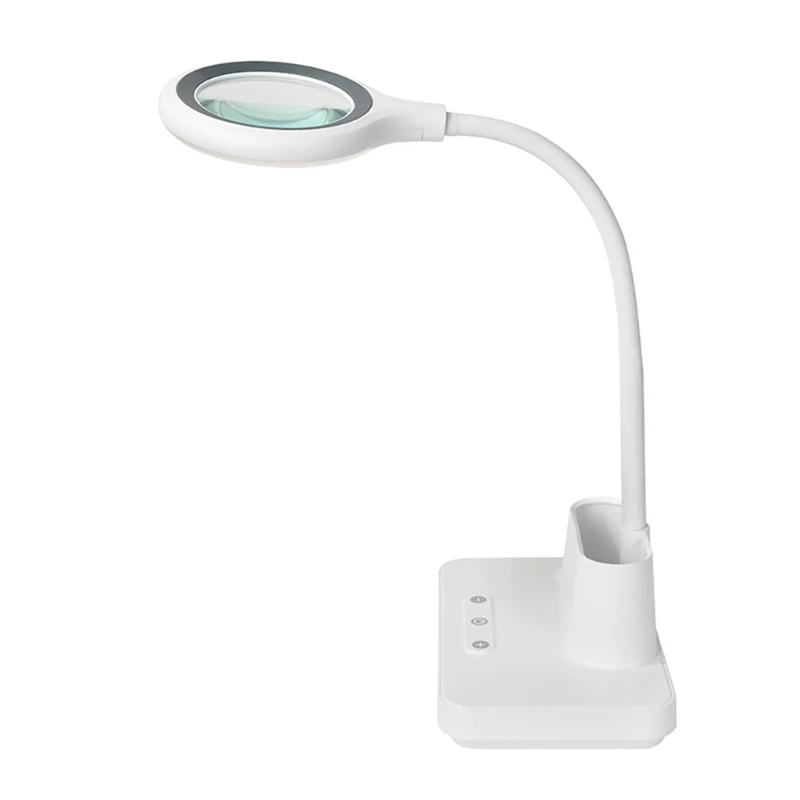 Magnification Lamp With Three Color Lighting And Dimmable LED For Detailed Work